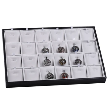 

2PCS Necklace Pendant Jewelry Tray Showcase Display Case Box 14x9x1"