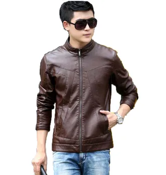 

Plus size Leather Jacket Men 2020 New Spring Leather Coat Men Short Slim Motorcycle Leather Clothing Male Outerwear Black OAIRED