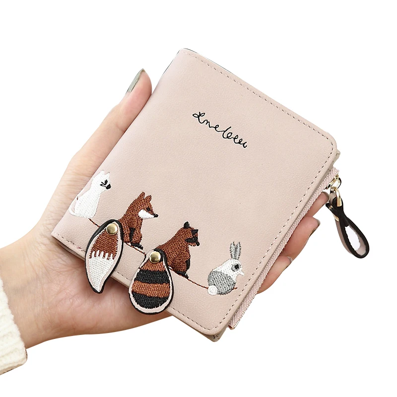 Fox Women Wallets Cute Wallet Women Leather Clutch Wallet Small Female
