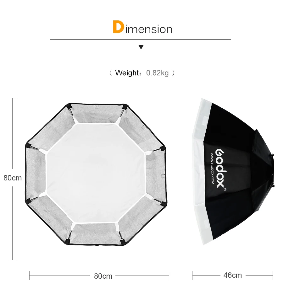 Godox Pro 31," 80 см восьмиугольный софтбокс Универсальное крепление-адаптер для «Studio стробовое освещение Godox K-150A K-180A 250SDI 300SDI E250 E300