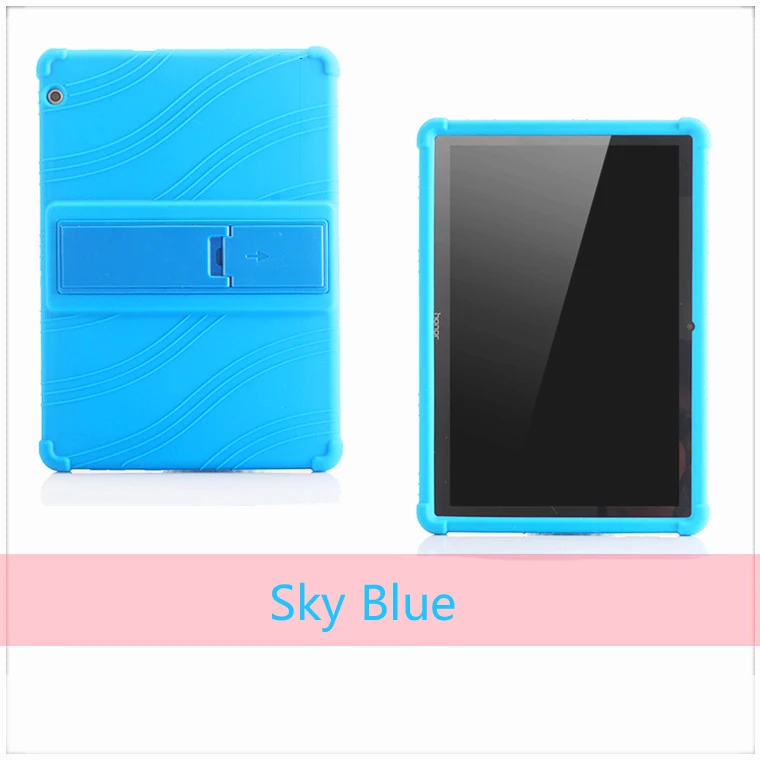 Силиконовый чехол для телефона, для huawei MediaPad T3 10 AGS-L09 AGS-L03 9,6 дюйма чехлы с подставкой и тонкий и мягкий чехол для задней крышки для honor игровой коврик 2 - Цвет: Sky Blue