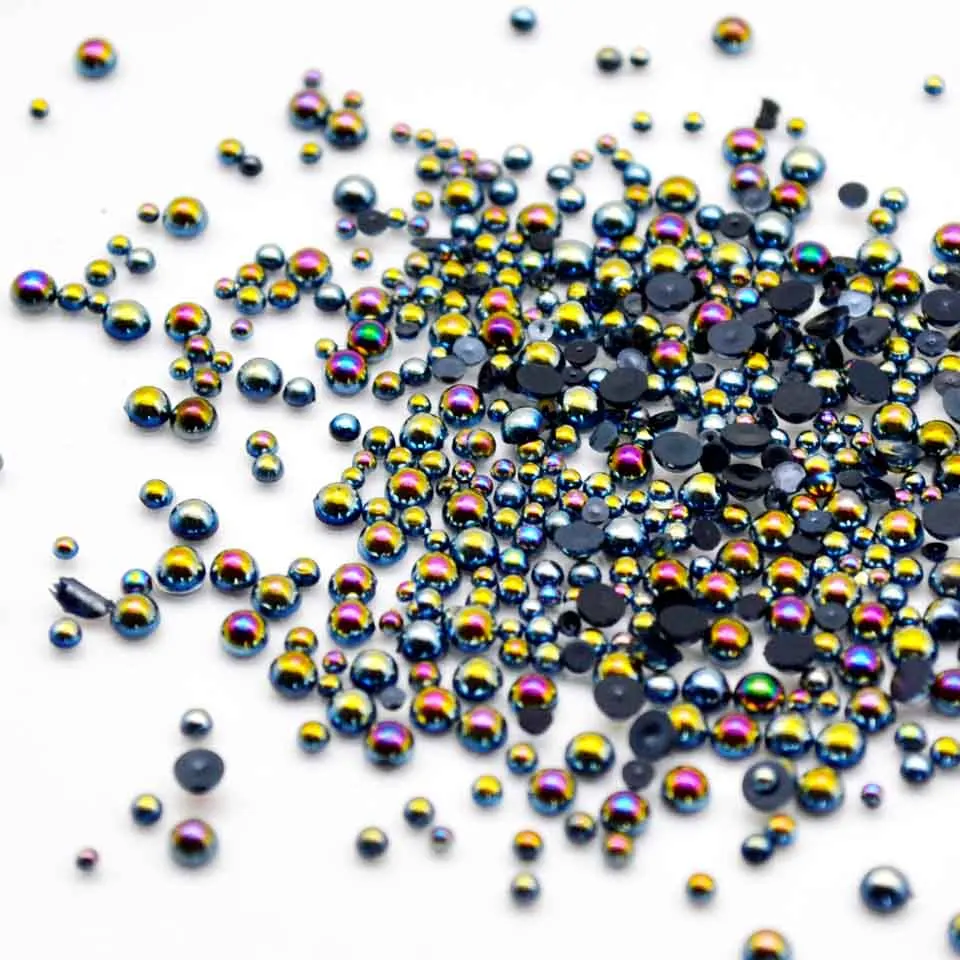 

Black AB 3D Nail Jewelry Mix Pearls for Nails Stones Nail Art Jewelry Decoration Ongle All for Nail Design Nailart MJZ0101