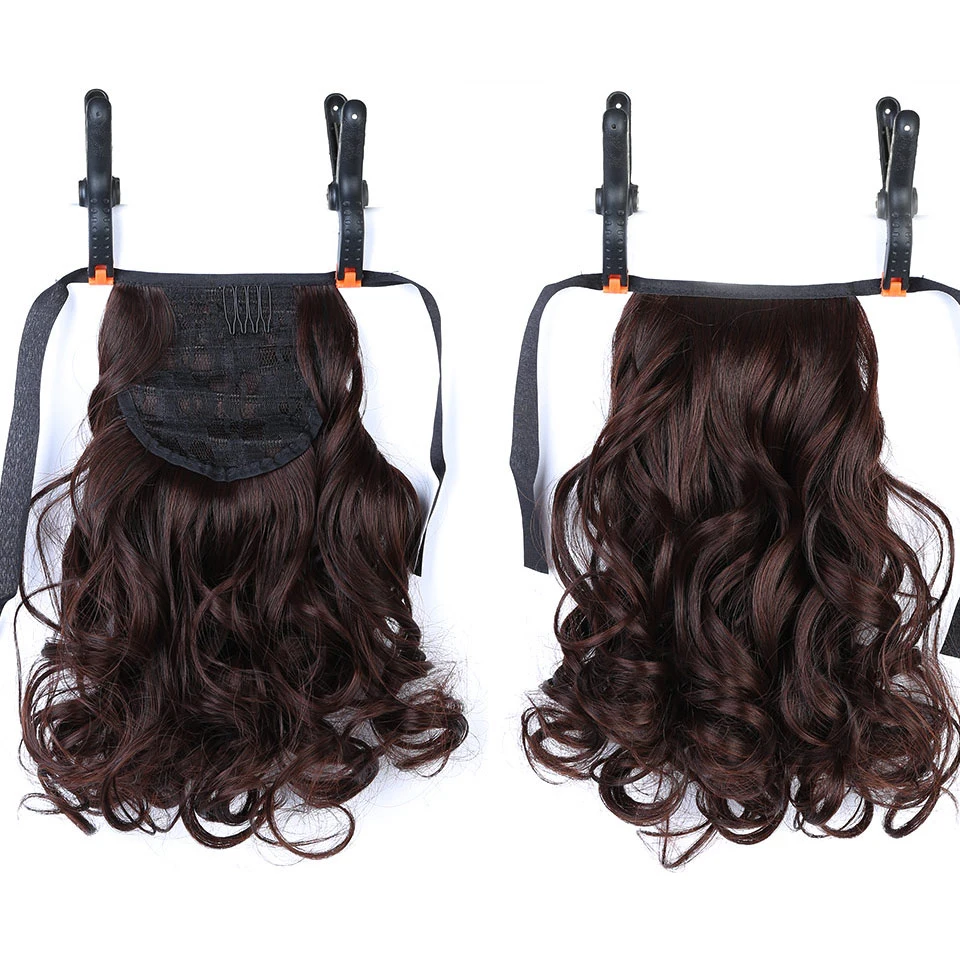 

DIFEI HAIR 10'' Long Wavy Synthetic Ponytail Light Brown Drawstring Clip In Ponytail Hair Extensions Heat Resistant Hair Tail