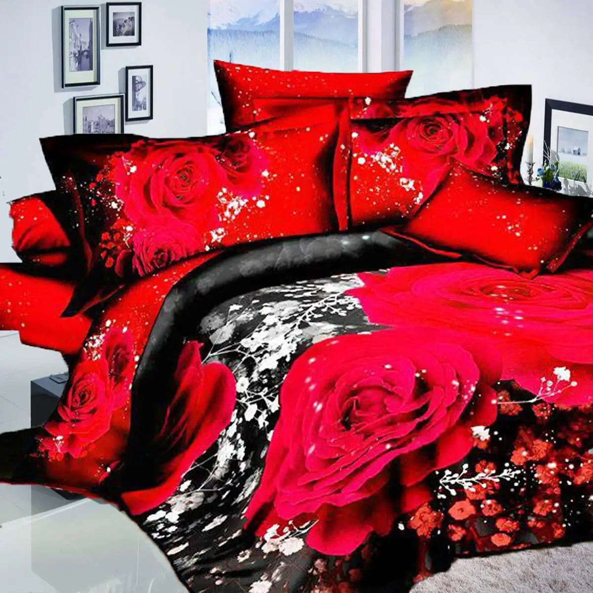 Online Get Cheap Modern Red Bed Aliexpresscom Alibaba Group - Cotton Red Rose Wedding Gift Pcs D Flower Beddin online get cheap modern red bed aliexpresscom alibaba group - cotton red rose wedding gift pcs d flower beddin