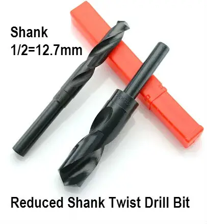 1PCS 12mm-40mm 1/2 inch Dia Reduced Shank HSS Twist Drill Bit (12/13/14/15/16/17/18/19/20/21/22/23/24/25/26/28/30/32/35/38/40mm)