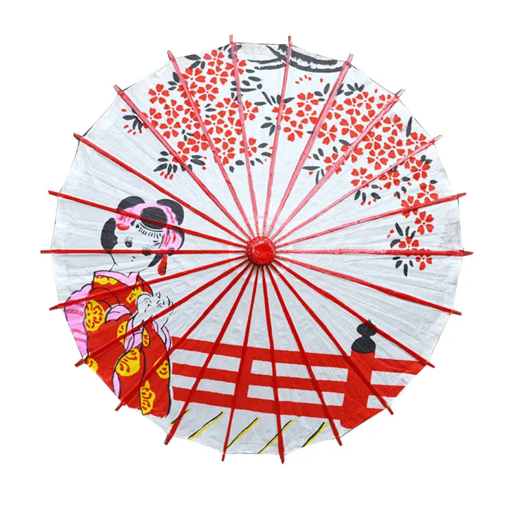 Oein промасленный бумажный зонтик, серия Ukiyoe, ветрозащитный зонтик для дождя, для женщин, японская кухня, декоративный орнамент, диаметр 64 см