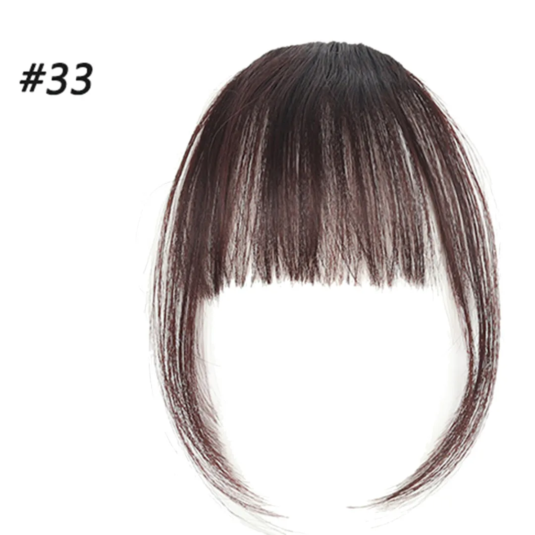 High Temperature Fiber Thin Air Fringe Bangs False Fake Hair Extension Clip on Front Hairpiece Fake Hair Fringes For Women