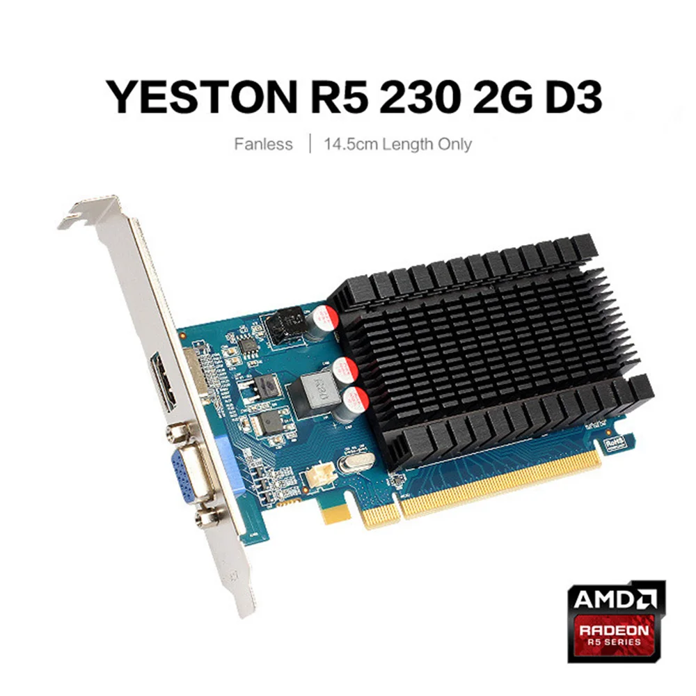 Игровой настольный компьютер Yeston Radeon R5 230 GPU 2 Гб GDDR3 64 бит видеокарты для ПК