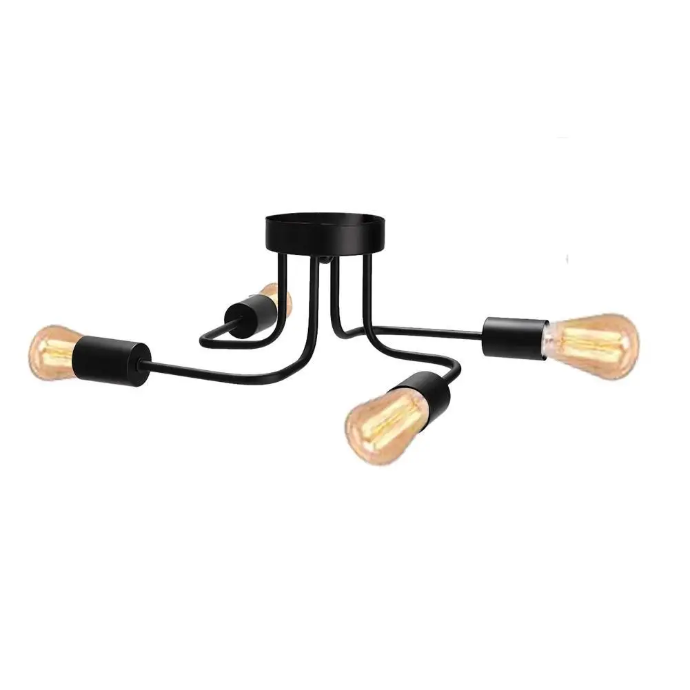 

Ceiling Lights Modern Black Aluminum Lampshade LED Light Retro Attic Bar Dining Chandelier Bedroom Ceiling Led Lamp