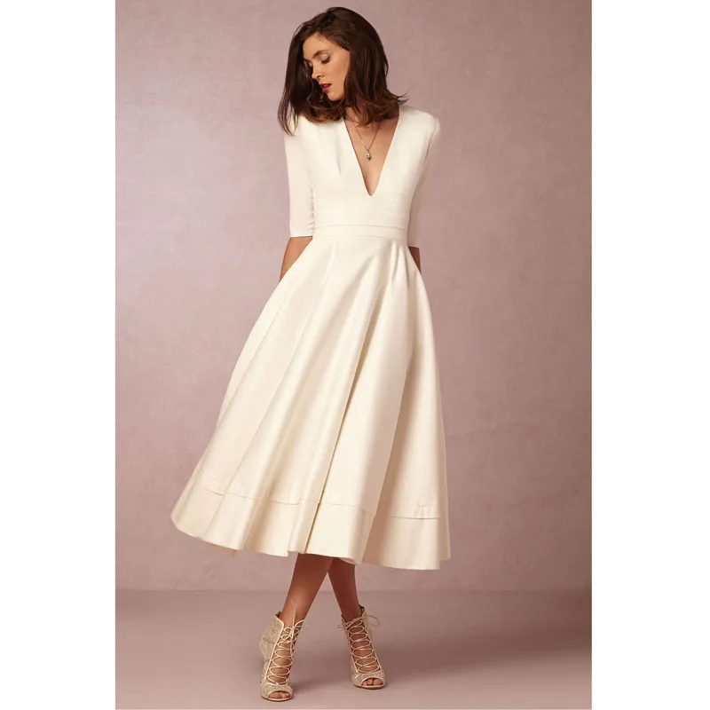 cream dresses for a wedding guest