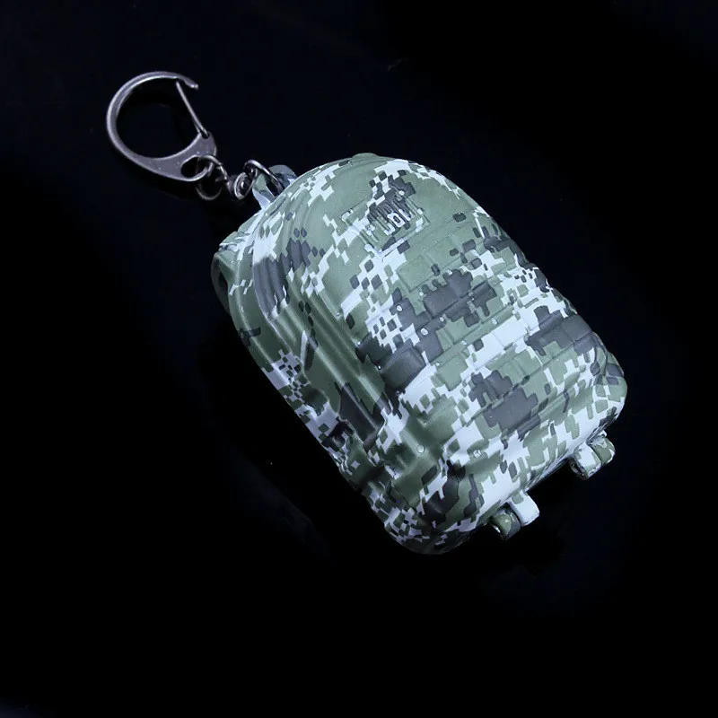  Game Playerunknown's Battlegrounds Military Green Knapsack PUBG Logo Keychain Pendant Cosplay Acces