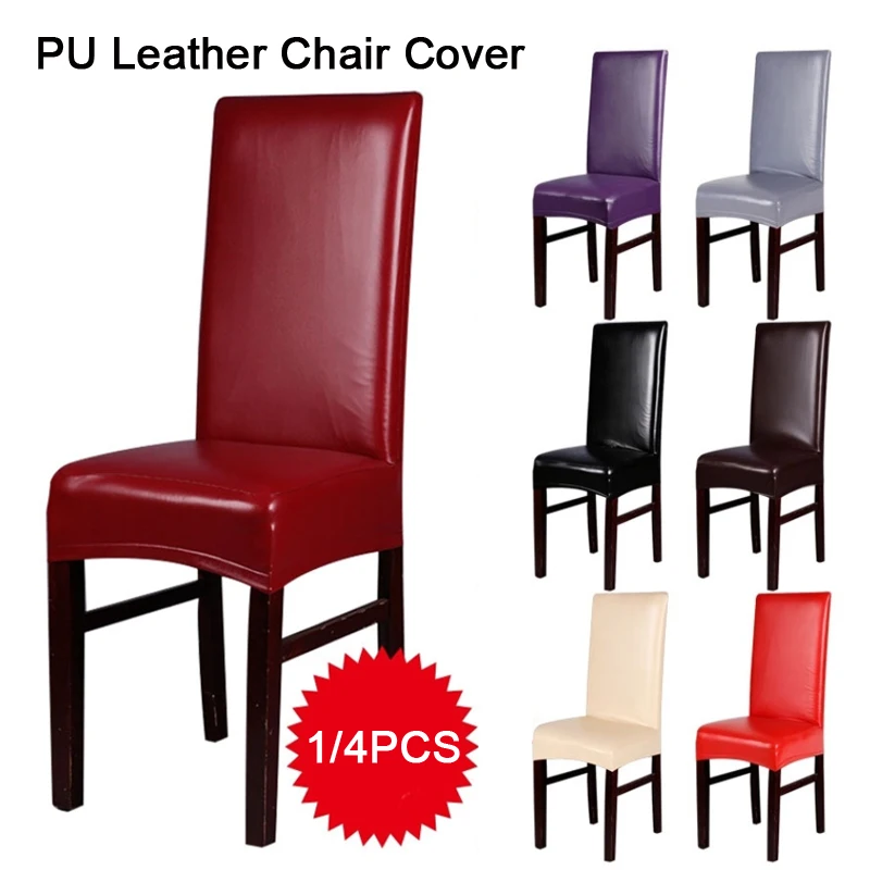 Buy 7 Colors Waterproof PU Leather Dining Chair Cover