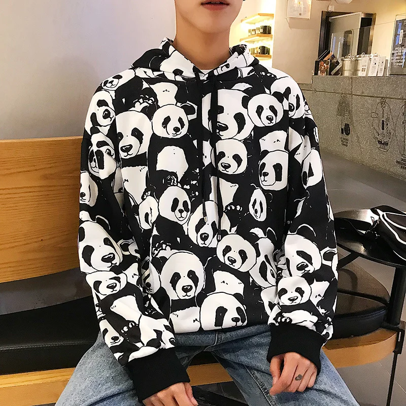 Hoodies New Autumn hoody Men's Hooded Pullover Korean Version Tide Brand Students Loose Long-sleeved Hip-hop Sports Harajuku