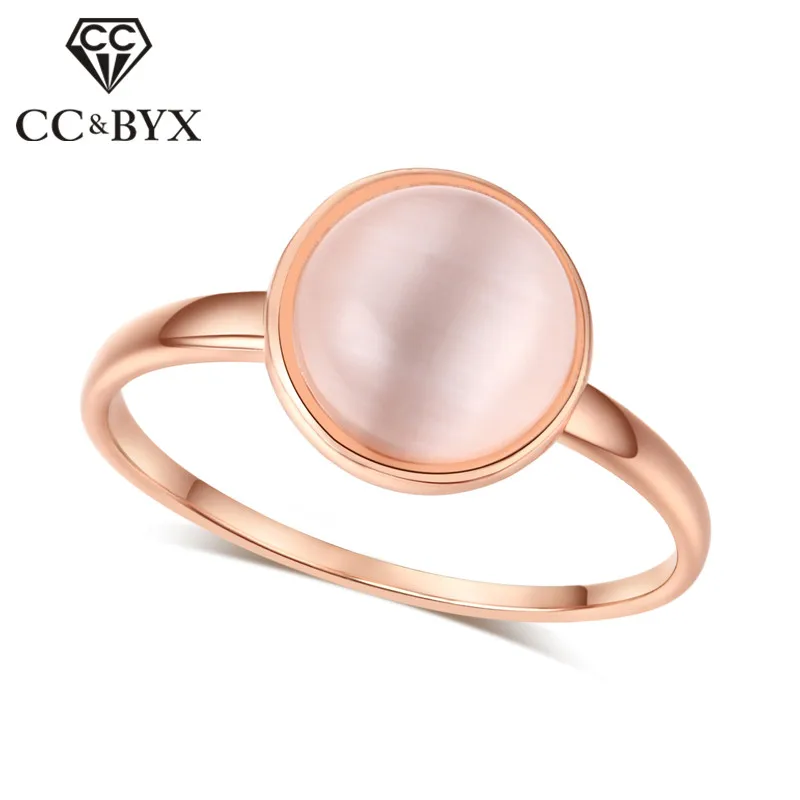 

CC Jewelry Fashion Rings For Women Jewelry Unique Cat's Eye Stone Rose Gold-Color Bride Wedding Ring Engagement Bijoux CC1056