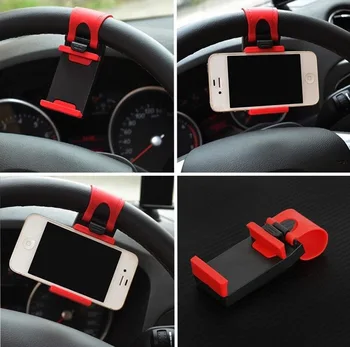

ULIFART Universal Car Steering Wheel Cradle Cell phone Mount Holder Clip Bike Mount Stand For Mobile Phone GPS Drop Shipping