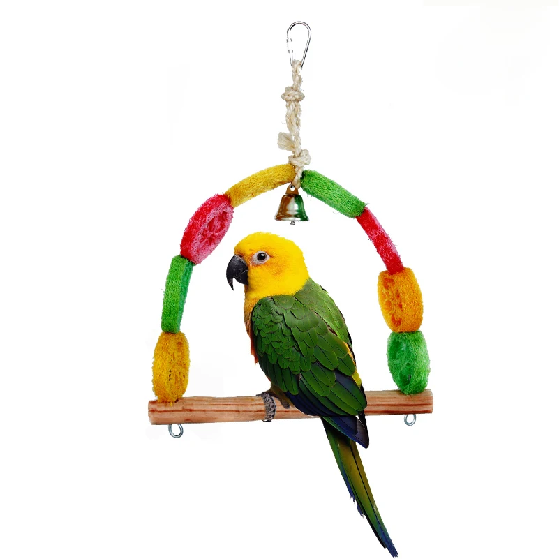 BirdsstopbarasperchbirdtoysnaturalloofahbirdtoyCages