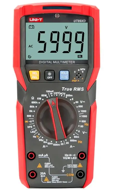UNI-T Новое поступление UT89X/UT89XD Цифровой мультиметр 6000 цифр Ture RMS Профессиональный NCV Обнаружение - Цвет: UT89XD