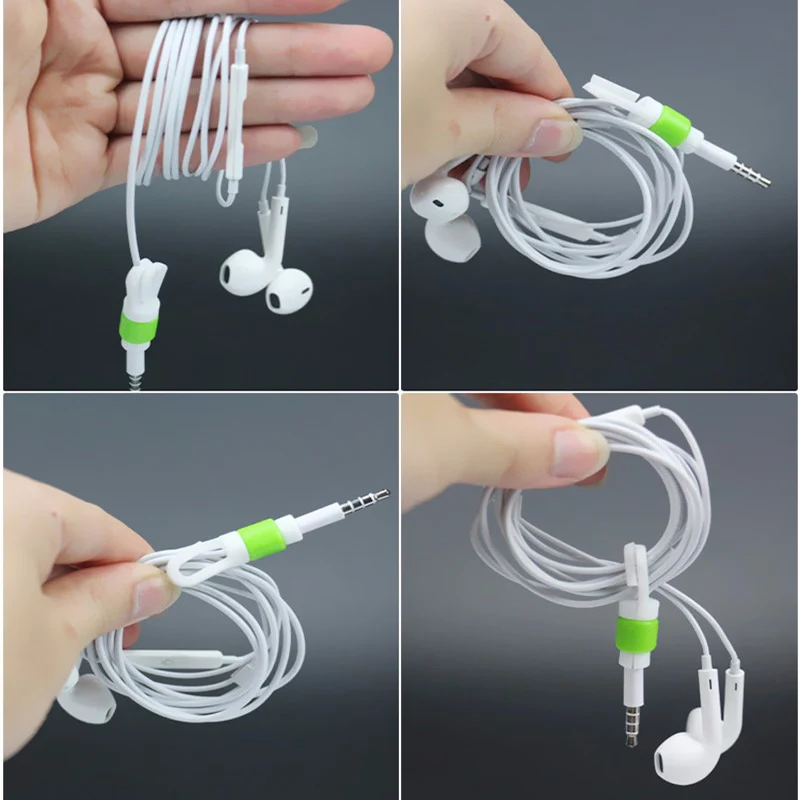

FFFAS 6 Pieces Earphone Accessory Cable Organizer Winder Protector Cable Cover for Apple Iphone 5 6 6s 7 X Plus Headphones Cord