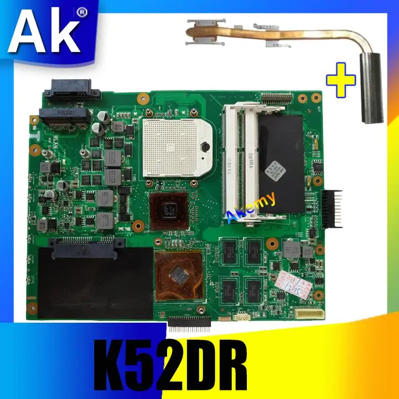

AK K52DR Laptop motherboard for ASUS K52DR A52DE K52DE A52DR K52D K52 Test original mainboard AMD 1G Video card