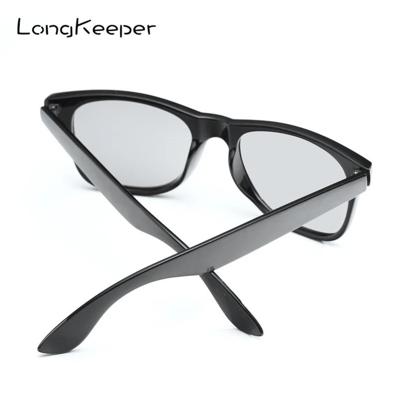 Longkeader, новинка, HD поляризованные фотохромные солнцезащитные очки, мужские, обесцвечивание, UV400, солнцезащитные очки, женские, черные, прозрачная оправа, очки 1029