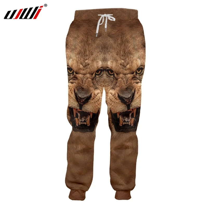 UJWI осень Homme новые коричневые штаны 3D Принт Большой размер животные Тигр 5XL брюки одежда мужские свободные спортивные штаны