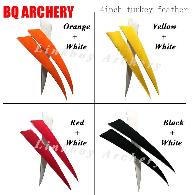 

36pcs Archery 4inch Turkey feather Fletching Right Wing for carbon arrows compound traditional bow hunting accessories