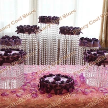 Кристалл Стенд торт/свадебное украшение партия Опора-Свадебный Centerpiece 7 шт./лот свадебный торт кристалла держатель