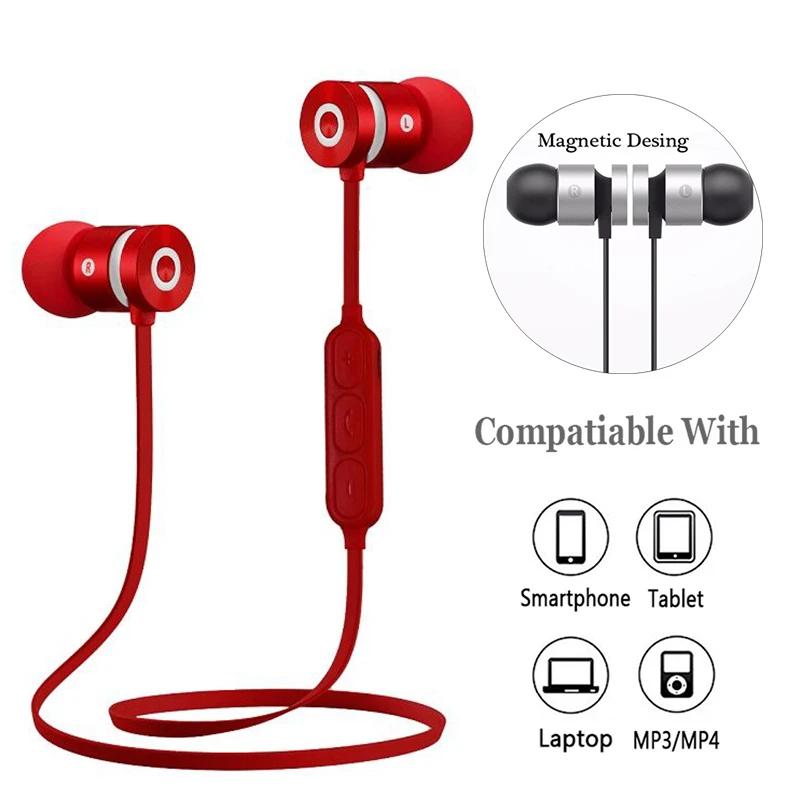 

Magnetic Head V4.1 Bluetooth Earbuds In-ear Earphone Wireless Sport Music Headset For iPhone Samsung Xiaomi Huawei Android phone