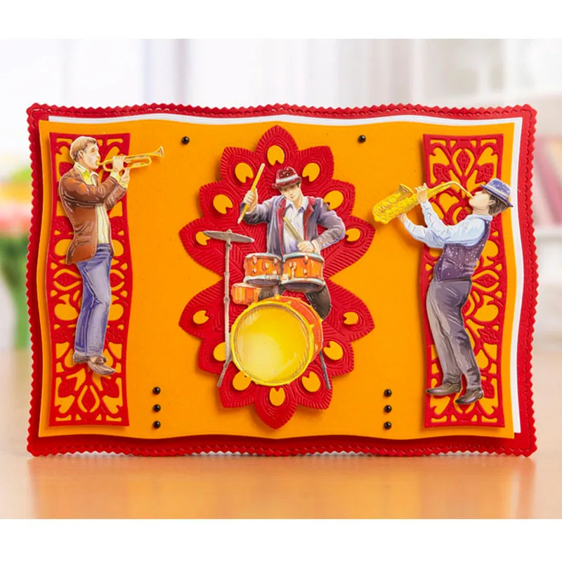 

Carnival Band Player Metal Cutting Dies for DIY Scrapbooking Album Embossing Paper Cards Making Crafts Supplies 2019 New Diecuts