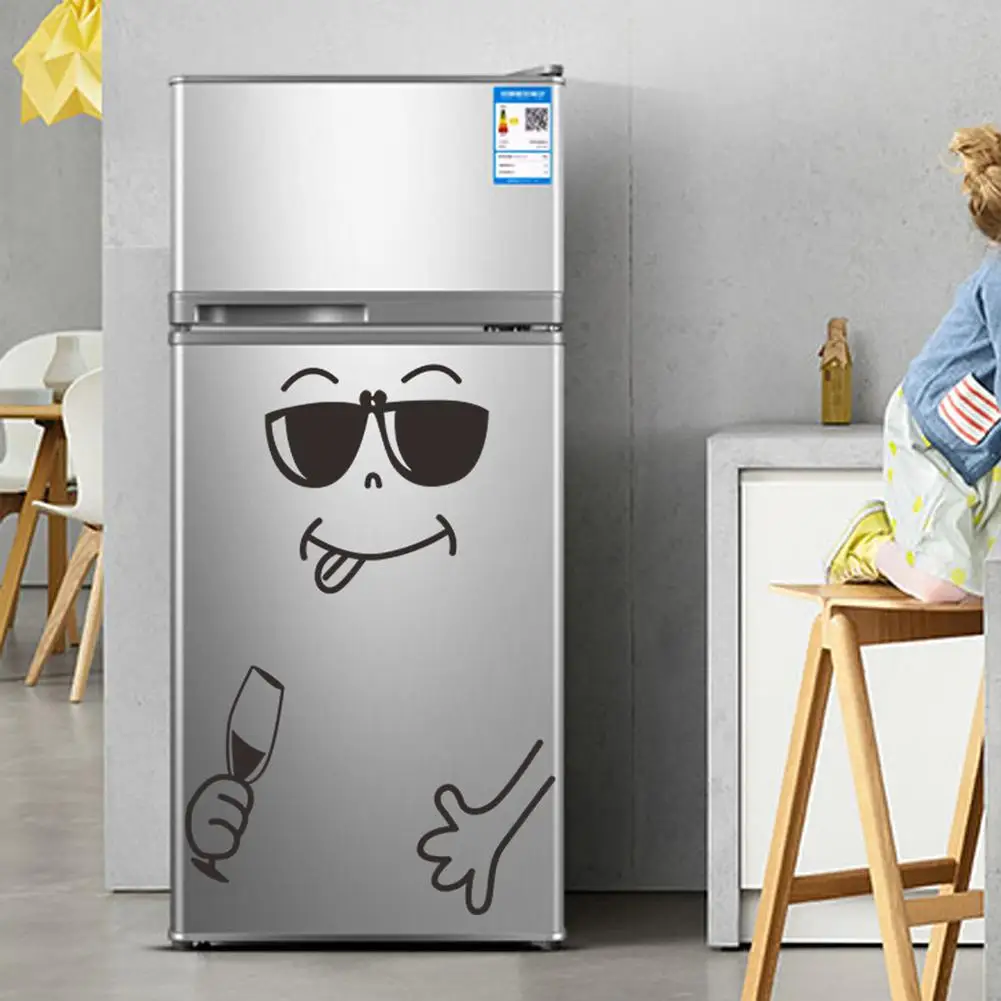 

Cute Cartoon Face Emoji Sticker For Fridge Window Kitchen Cupboard Wall Decor