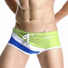 Брендовые купальники черные мужские плавки мужские нейлоновые шорты-боксеры для плавания SEOBEAN лоскутный гей купальный костюм Мужская доска пляжная одежда для купания