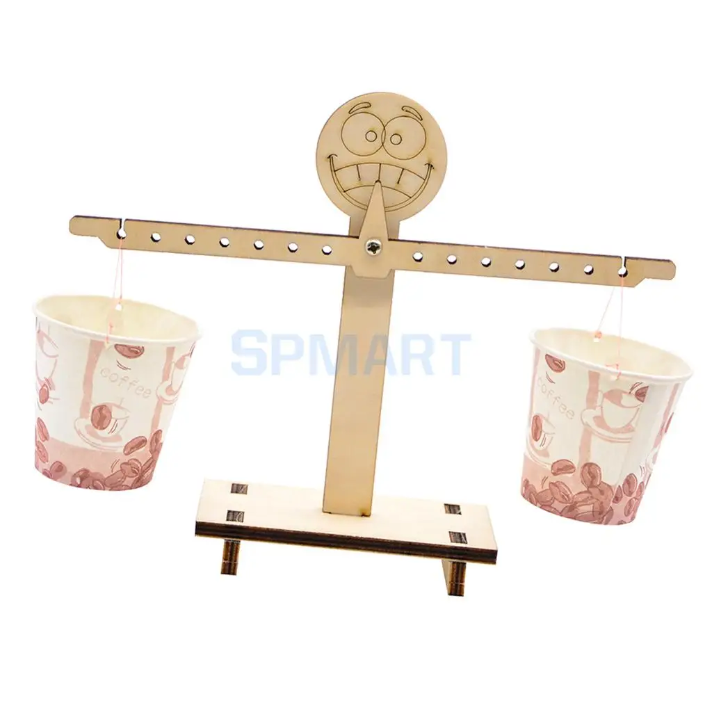 Wooden Balance Beam - Scale DIY Building Puzzle Kits Science Experiment Kids Children Scientific Educational Toy