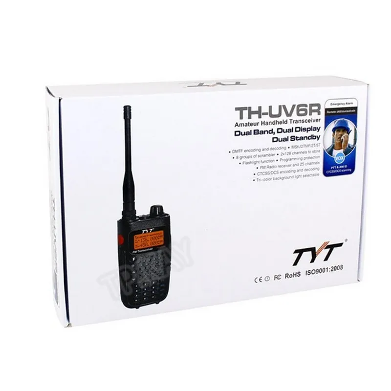 Лидер продаж Бесплатная доставка Dual Band скремблер 5 Вт TYT TH-UV6R Walkie Talkie