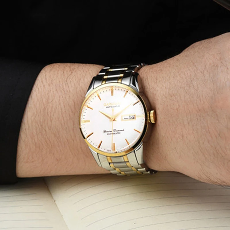 

Carnival Mechanial Men's Watch Dual calendar Stainless Steel Day-Date Luminescence Miyota 25 Jewels Wristwatch Reloj Hombre