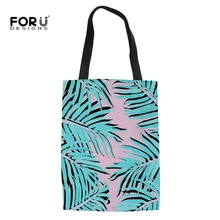 FORUDESIGNS/Женская парусиновая сумка ручной работы из хлопка пальма печати школы путешествия Для женщин складной длинные плечо сумки