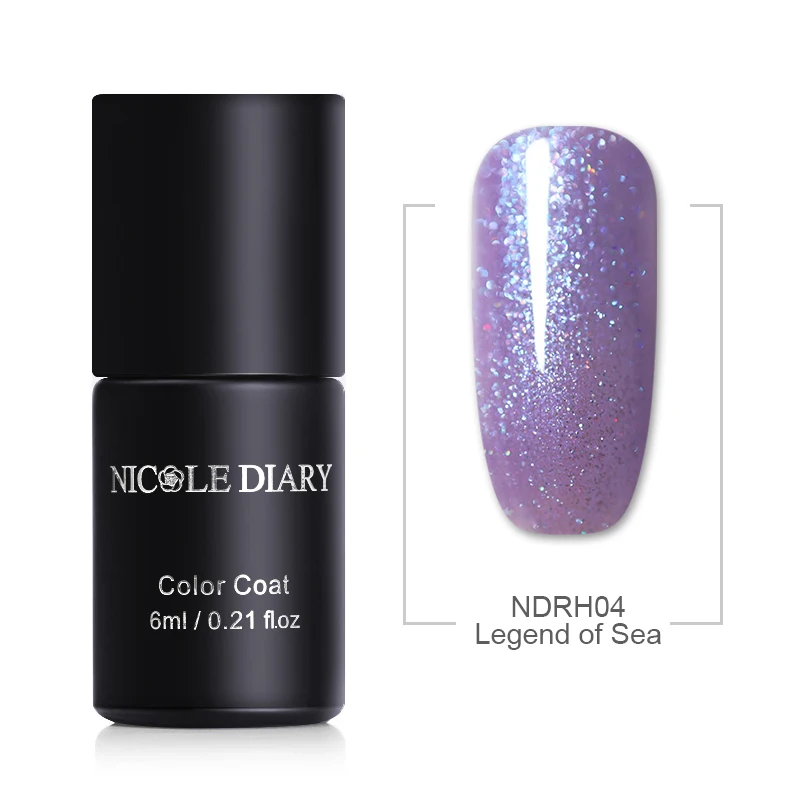 Nicole Diary гель лак для ногтей Holo блестки пайетки личная гигиена 5D магнитный лак розовый лак Полупостоянный - Цвет: NDRH04
