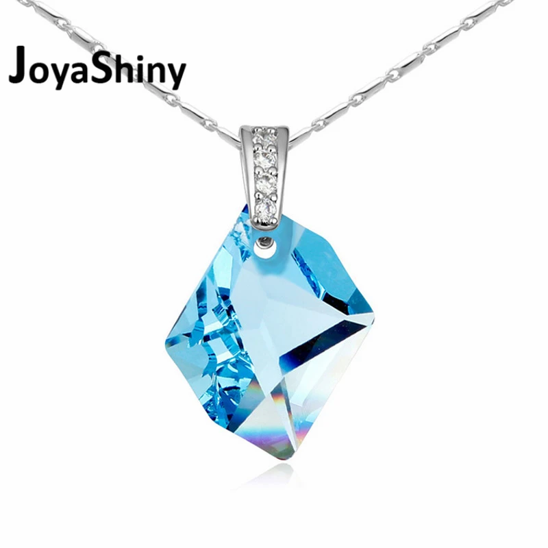 

Joyashiny 100% Genuine Crystals from Swarovski Geometric Pendant Necklace Summer Jewelry for Women Bijoux Part Gift Accessiores