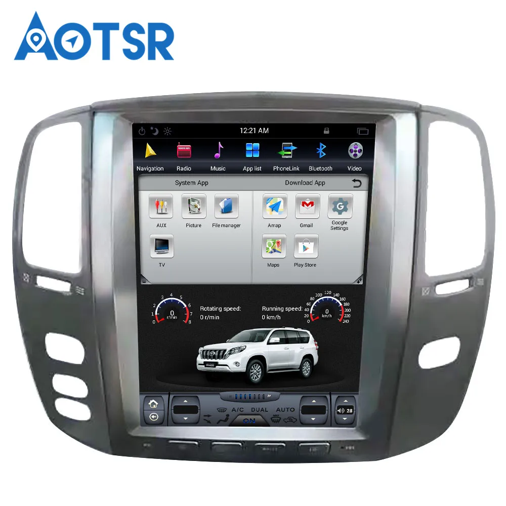 Excellent 12.1" Vertical Screen Tesla For Lexus LX470/LX-470 2002-2007 1024*768 Android 7.1 Car DVD GPS Navigation Radio Audio Player unit 7