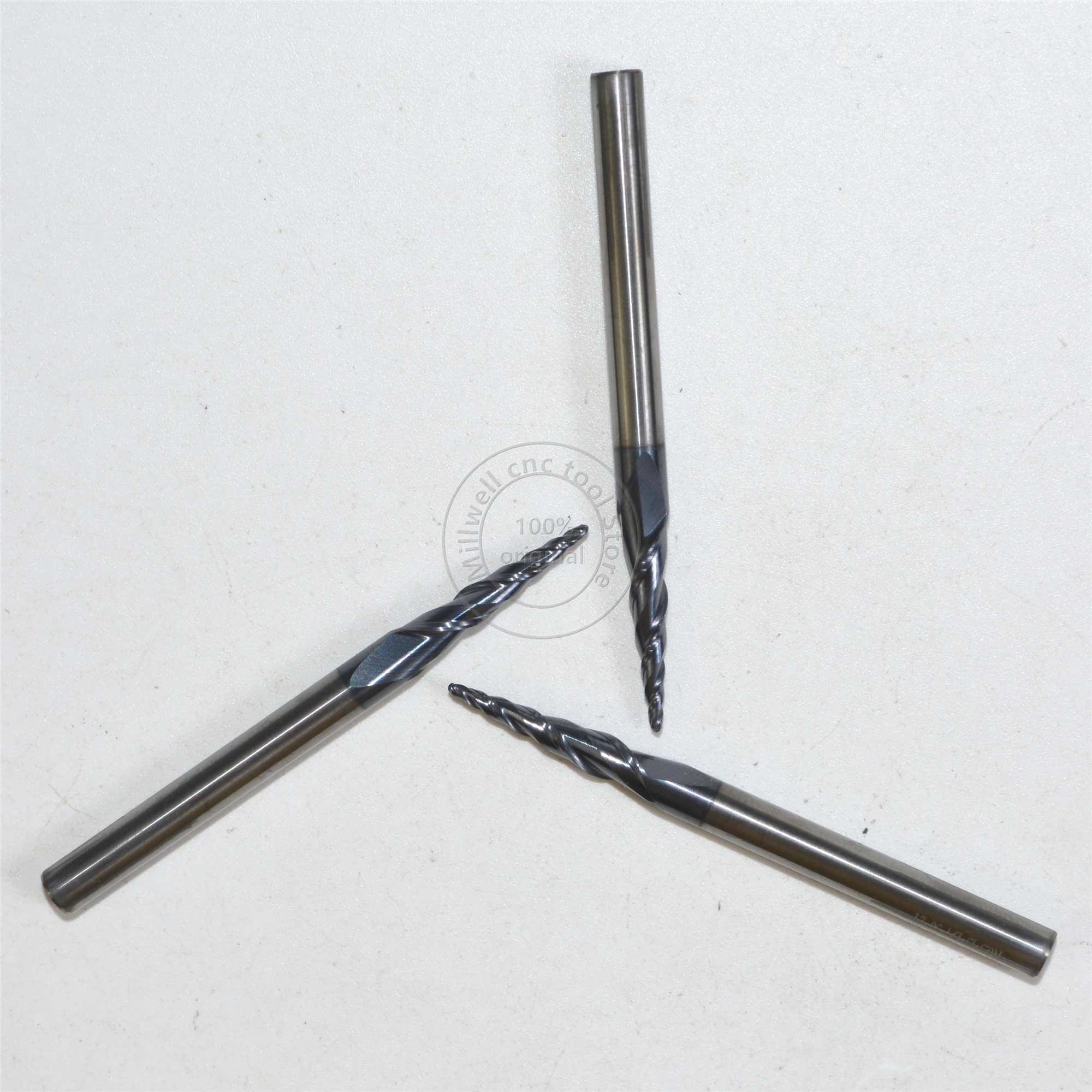 Бесплатная shipping 1PCS R0.5 * D4 15 50L 2F HRC55 твердосплавные конические концевые фрезы с