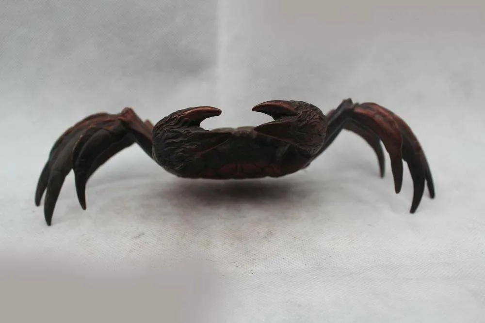 

3"Lovely China Chinese River Rock Lifelike Crab Bronze Statue Sculpture Figure