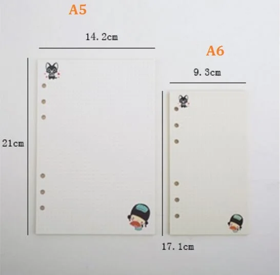 A5 A6 Блокнот с отрывным листом, заправка спиральных переплетов, планировщик, внутренняя страница внутри бумаги, молочный Еженедельный Ежемесячный план, чтобы сделать линейную сетку в горошек
