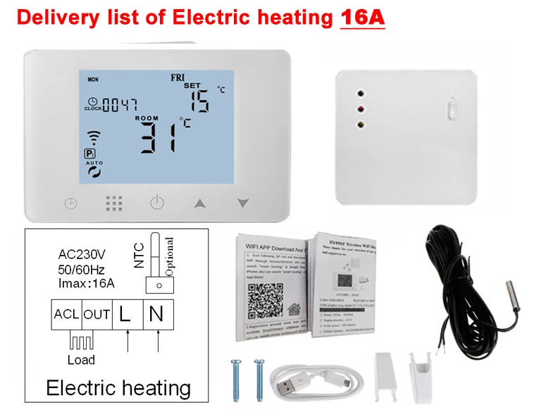 200-240vac aquecimento de piso quente termostato programável