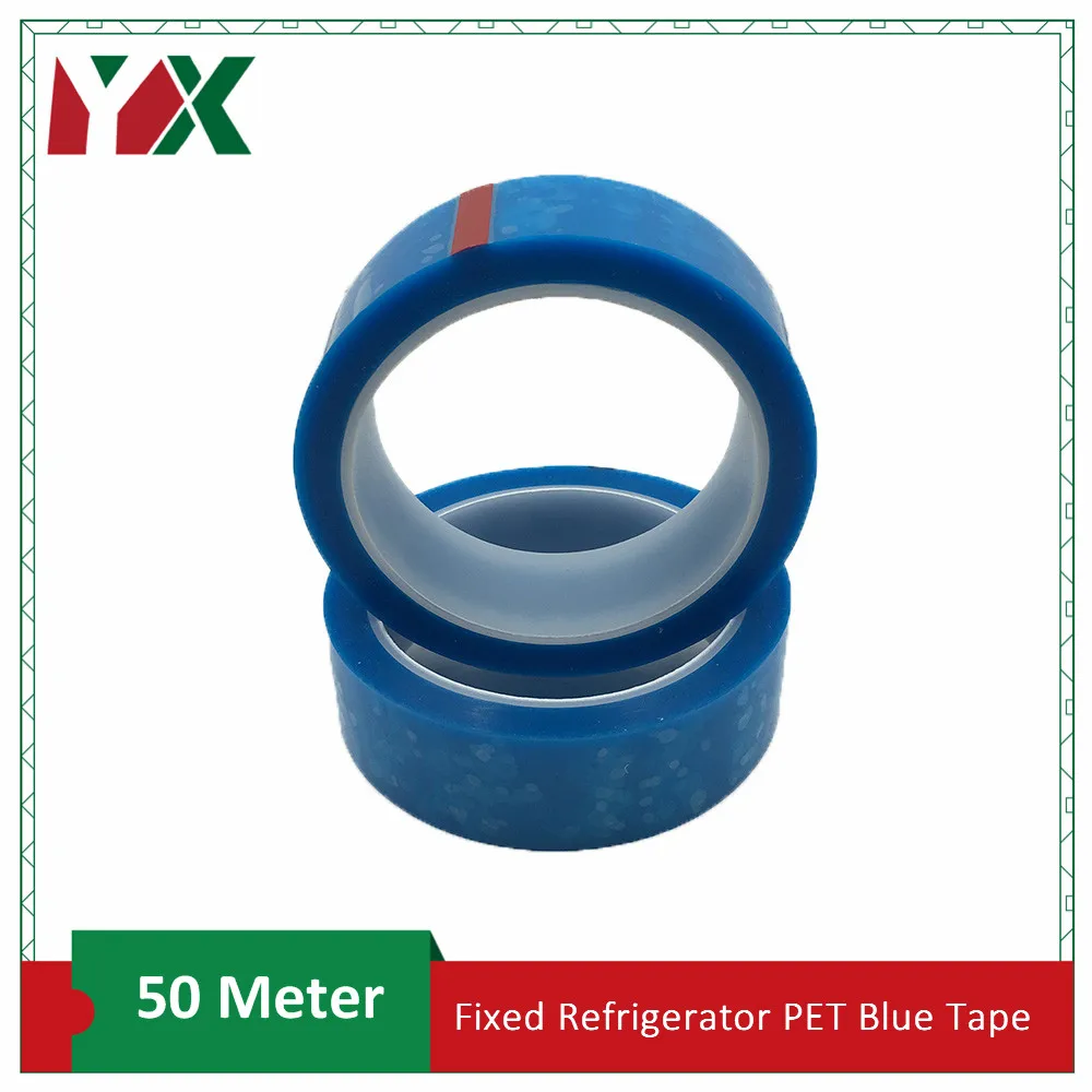 

10mm Blue PET Refrigerator Tape Holding Tape Fridge Fixing Adhesive Tape For Printer Air Conditioner Fax Machine Fixed 2PCS 50M