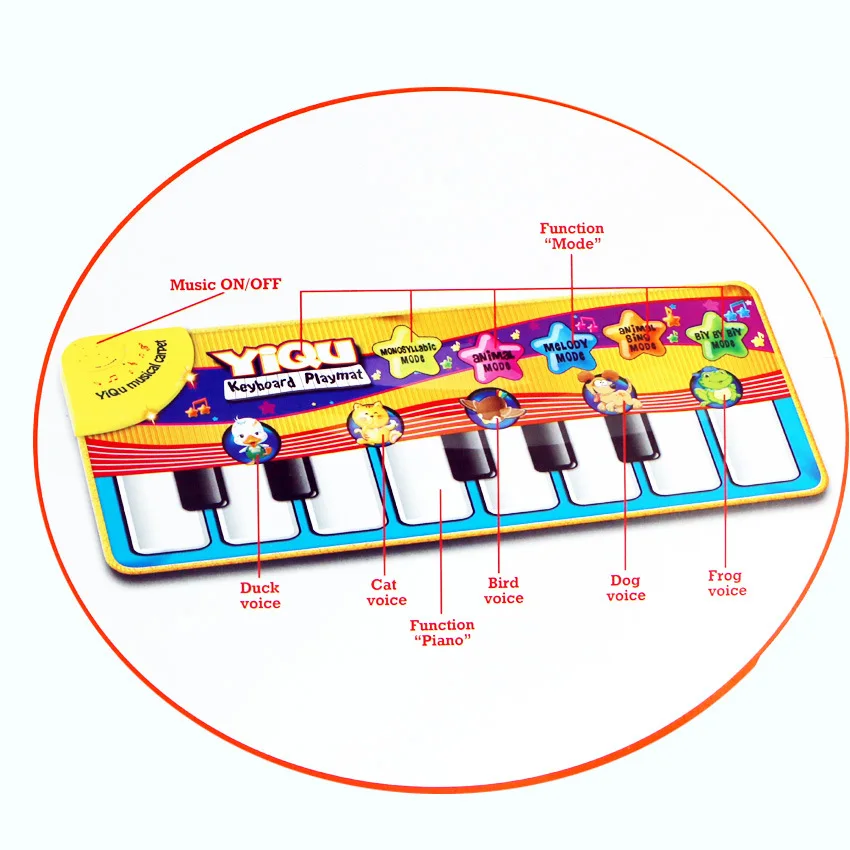 Новое Детское пианино, играющая игрушка с забавной музыкой и звуками животных, коврик для ползания, Детский образовательный подарок 72*29 см