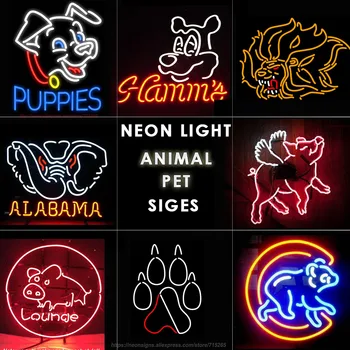

ANIMAL PET Neon light DOG neon signs Elephant design Glass Tube light for shop Bar home bussiness 18'X4' inch 17'X14'/19'X15'