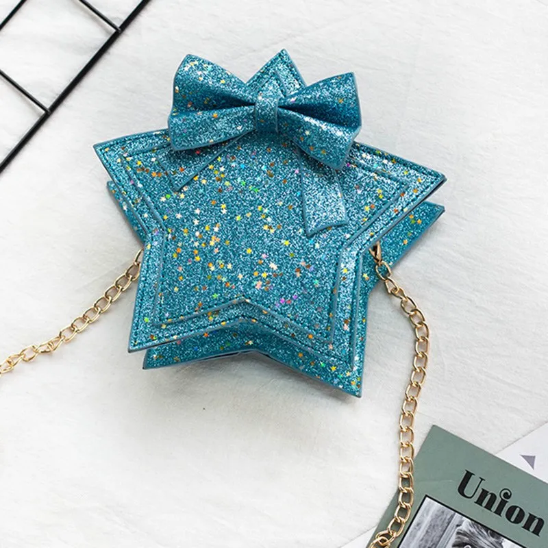 Kids Girls Star Women Sweet Messenger Bag Glitter Sequins Crossbody Shoulder Bag Small Envelopes Bags Party Clutch Handbags (3)