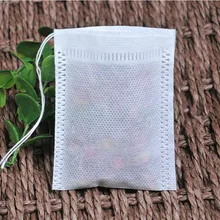 Bolsas de té 100 unids/lote bolsa con cordón perfumado vacío bolsa de 5*7CM Filtro de sellado cocinar hierbas aromáticas bolsas de café sueltas herramientas