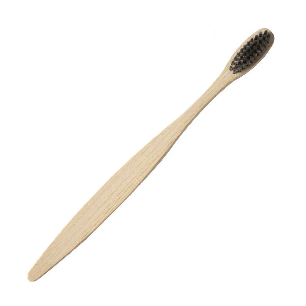 1 шт. экологическая зубная щетка с бамбуковым углем для здоровья полости рта, мягкая щетина, деревянная ручка, зубная щетка, отбеливающая Радужная зубная щетка - Цвет: gray