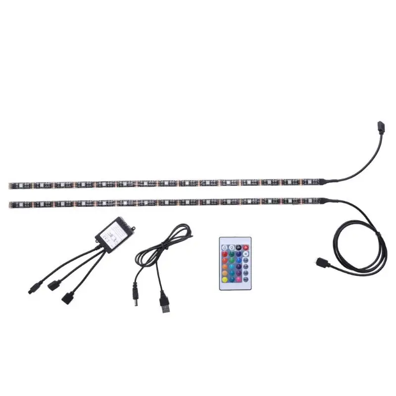 

2pcs TV Backlight Strip USB Powered LED Lighting for TV Screen and PC Monitor RGB Changing Color Strip Kit With Remote Control