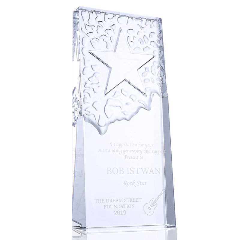 H& D на заказ Выгравированный Кристалл Звезда Трофей работник признание награда домашний офис орнамент